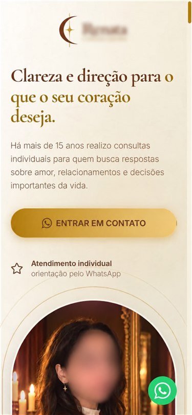 Captura do site Conselheira Renata com rosto desfocado