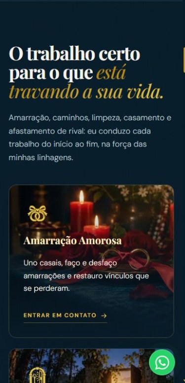 Página de trabalhos espirituais criada pela VISE